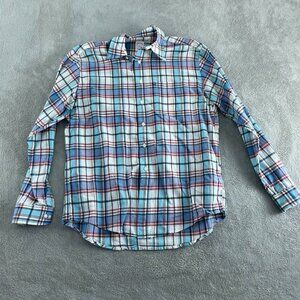 Brooks Brothers 346 Mens Large Plaid Button-Down Shirt All Cotton 3629